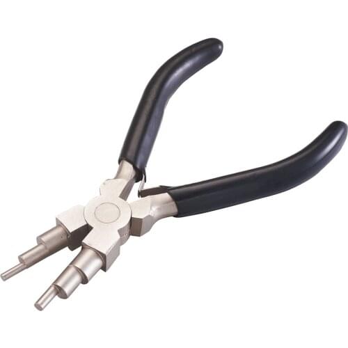DIY Jewelry Tool with Carbon Steel 6-Step Multi-Size Wire Looping Wire Wrapping Pliers with Plastic Handle for jewelry making
