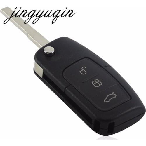 Jingyuqin 10pcs/lot 3 Button Flip Folding Car Key Shell Remote Fob Cover for Ford Focus Fiesta C Max Ka