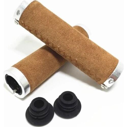 Classic Durable Bike Grips No-Slip Cowhide Mountain MTB Bicycle Accessories Retro Handlebar Protection Cover Cycling Parts