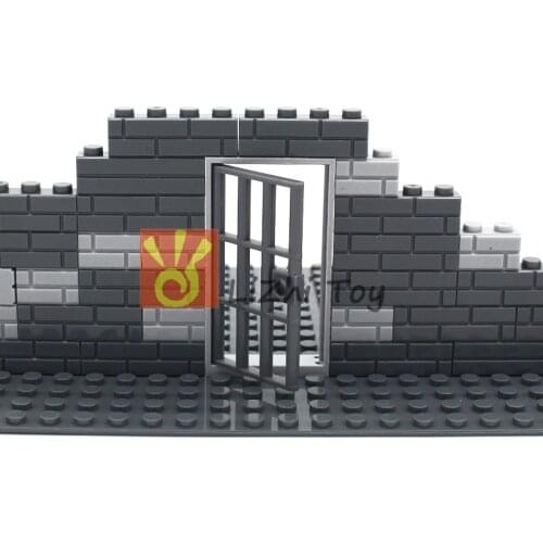 MOC Brick 60621 Door 1x4x6 Barred with Stud Handle Enlighten Block Bricks Educational Toys Compatible Brands Assembles Particles