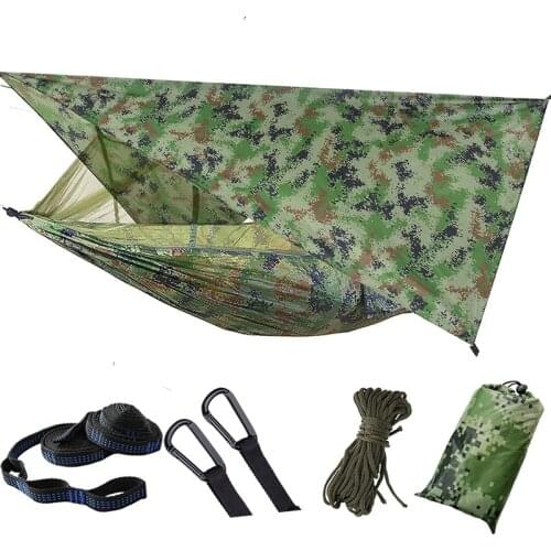 Lightweight Portable Camping Hammock and Tent Awning Rain Fly Tarp Tent Waterproof Mosquito Net Hammock Sunshade Canopy Hammocks
