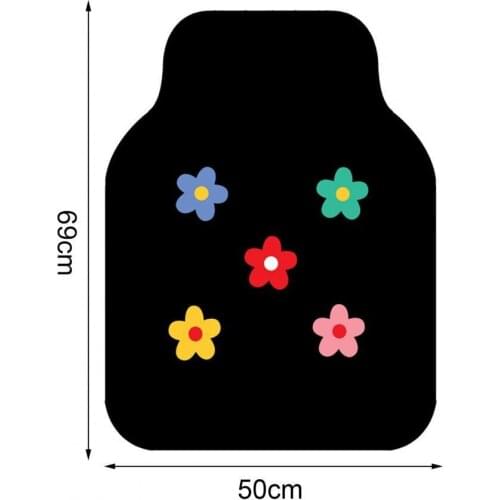 80%HOT Car Floor Mat Cute Small Flowers Pattern PVC Wear-resistant Front Floor Carpet Liner for Vehicles