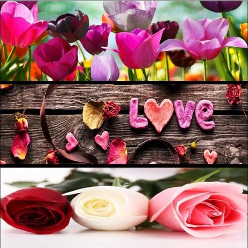 DIY fullDiamond Painting Embroidered Love Tulip Rose flower diamond painting cross stitch diamond mosaic decoration