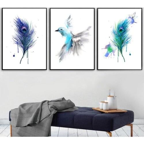 3 Piece Set Colorful Feather Bird 5D Diy Diamond Painting Full Square Round Diamond Embroidery Mosaic Triptych Atr Rhinestones