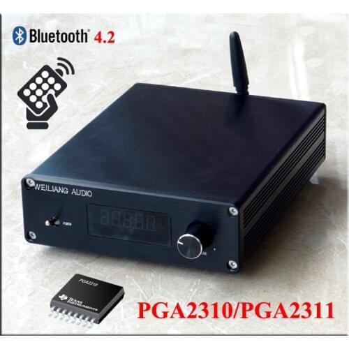 New Finished F3 Bluetooth 4.2 Remote Preamplifier Stereo HiFi PGA2310 Preamp Free ship