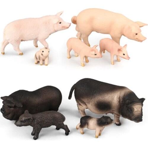 New Simulation Animals Model Toys Sets Animal Pig Plastic Action Figures Educational Toy for Children Kid Funny Toy Figure Gift