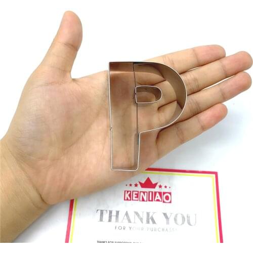 KENIAO Letter P of Alphabet Cookie Cutter for Birthday Party - 4.8 x 6.5 cm - Biscuit / Fondant / Pastry Cutter -Stainless Steel