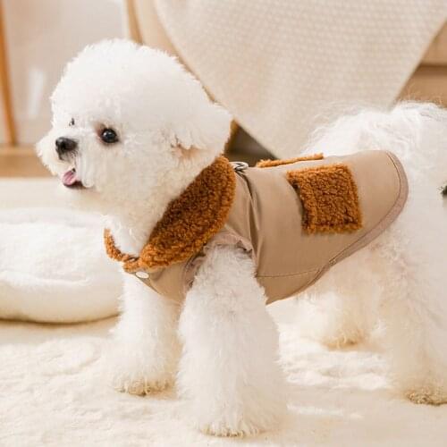 Pet clothes autumn and winter British style simple two-legged coat jacket dog coat cat small and medium-sized dog pet clothes