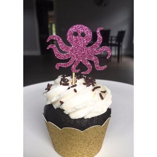 Octopus Cupcake Toppers,Under the Sea,Birthday Cupcake Toppers,First Birthday,Baby Shower Toppers,Gender Reveal,Food Picks