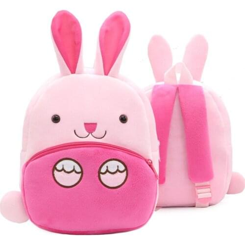 2-4 Years Kids Plush Backpack Cartoon Rabbit School Bags Baby Girls Boys Children Kindergarten Gift