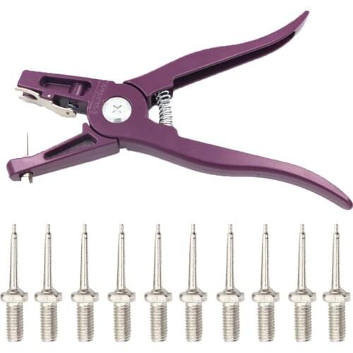 Animal Ear Tag Pliers Purple Metal Ear Thorn Tongs Swine Cow Sheep Rabbit Ear Pin Tag pliers Identification Farm Livestock Tools