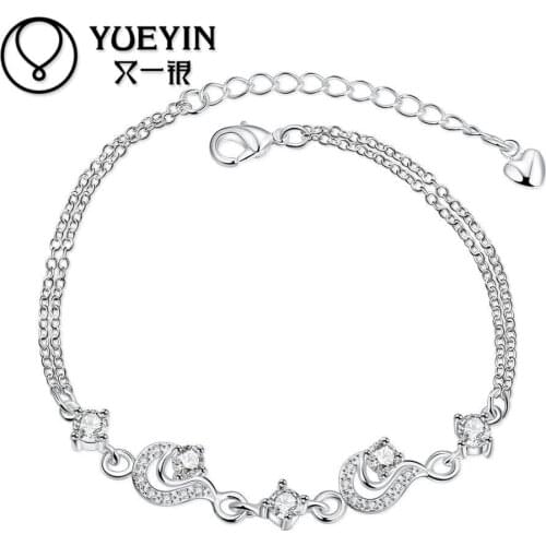 Silver plated bangles for ladies bracelet trendy jewelry bracelet Couple Bracelet Wholesale Retail brilliant bracelet