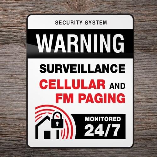 WARNING STICKER - Home, Shop, Store Security System - Monitored 24/7