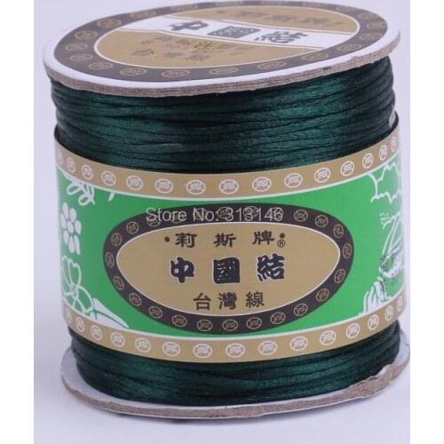 80M/Spool 1.5MM Dark Green Braided Macrame Nylon Chinese Knot Cord Beading Handmade Jewelry Making Findings Satin String Thread