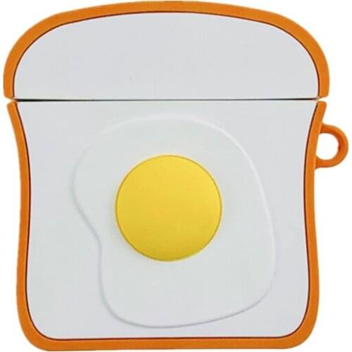 Eggs Toast Silicone Headphone Case For Airpods 2 3 Protective Cover For Apple Wireless Bluetooth Headset Protects Shell Softness