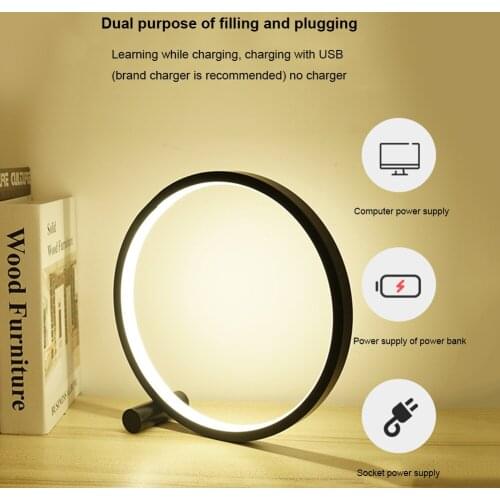 LED Table Lamp Bedroom Circular Acrylic Creative Desk Lamp For Living Room Dimmable Bedside Lamp Round Simplicity Night Light