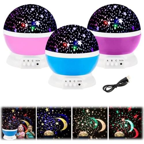 LED Projector Star Moon Galaxy Night Light For Children Kids Room Sky Rotating Bedroom Decor Nursery Night Light Baby Lamp Gifts