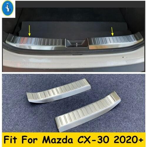 Yimaautotrims Rear Trunk Bumper Door Sill Guard Board Plate Protection Stainless Steel Cover Trim Fit For Mazda CX-30 2020 2021