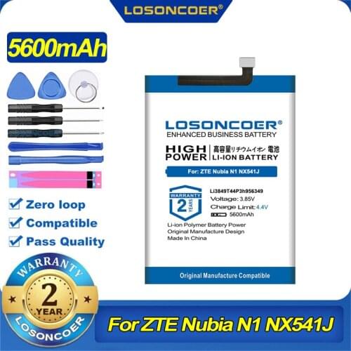 100% Original LOSONCOER Li3849T44P3h956349 5600mAh Battery For ZTE Nubia N1 NX541J