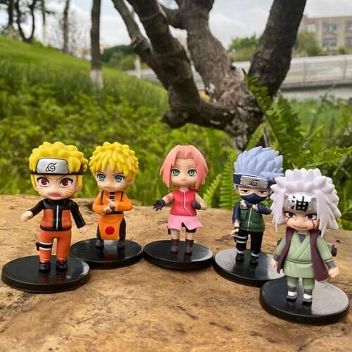 12pcs/set Antistress Anime Shippuden Hinata Sasuke Itachi Kakashi Gaara Jiraiya Sakura Q Version PVC Figures Toys Dolls Kid Gift