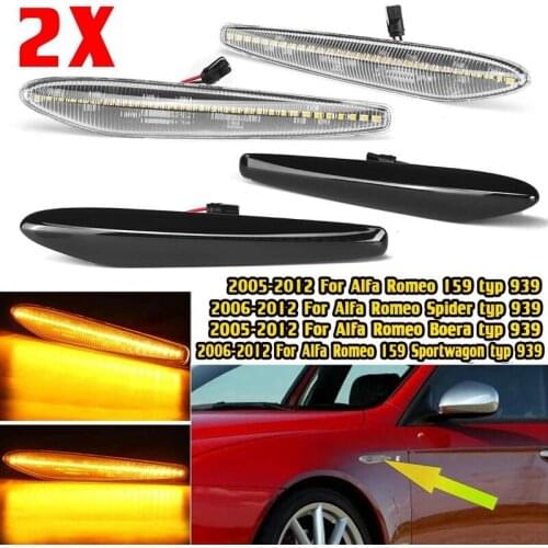 2Pcs LED Side Marker Repeater Light Blinker Lamp for Alfa Romeo 159 Sportwagon Boera Spider Typ 939 2005 2006-2012