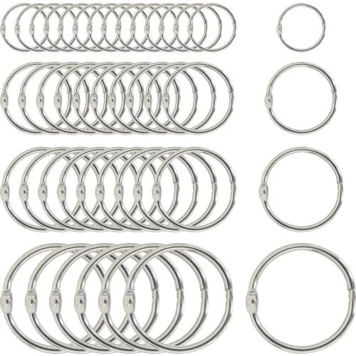 5/10/15/30 20-88mm Loose Leaf Locking Keychain Circle DIY Book Binder Metal Rings Album Snap Scrapbook Scrapbook Craft Hinge