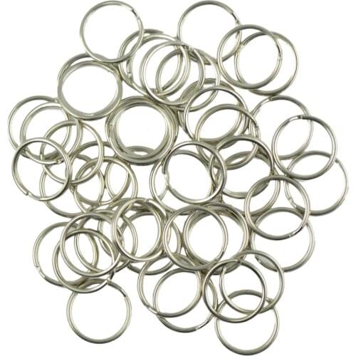 50 Silver Key Rings Chains Split Hoop Loop Steel Accessories 1.2x18MM