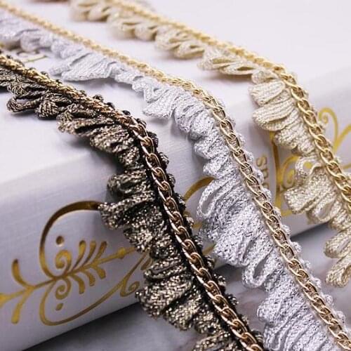 50Yards Gold Silver Black Tassel Lace Trim Chain Fringe Lace Decorative Webbing DIY Handmade Sewing Curtains Garment Accessories