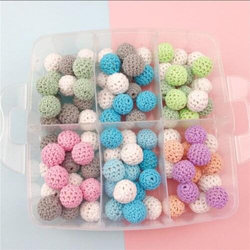 90Pcs/Set Baby Nursing Teething Crochet Beads Set 16mm Chewable Beads DIY Jewelry Nursing Accessories Toy Baby Teether Best Gift