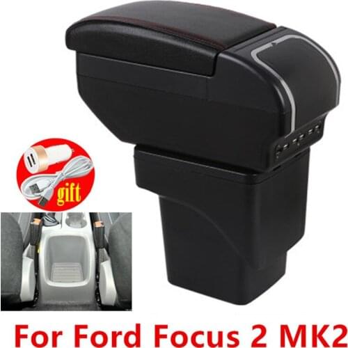 Car Armrest For Ford Focus 2 Mk2 2005-2011 Rotatable Center Centre Console Storage Box with Ashtray