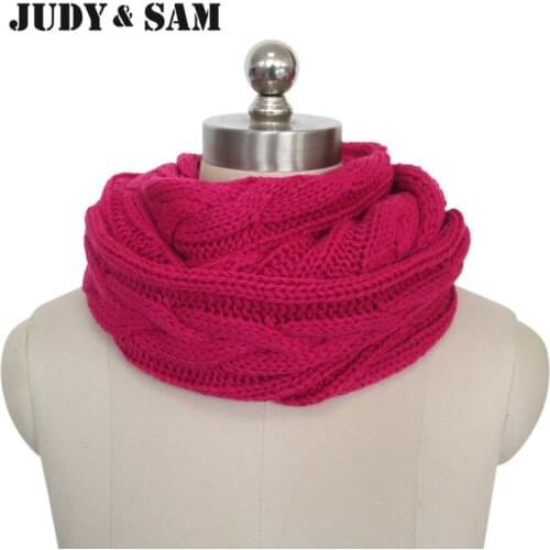 Brand Winter Women Circle Crochet Scarf Infinity Scarf for Men Warm Loop Scarf