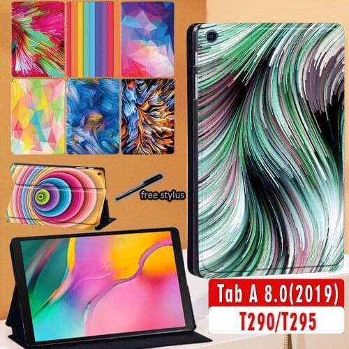 Tablet case for Samsung Galaxy Tab A 8.0 2019 T290 T295 Leather Folding stand Sleeve protective Cover for SM-T290 SM-T295