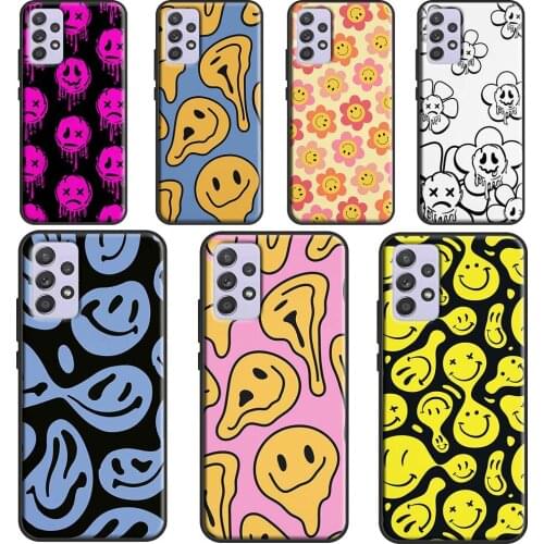 Melting Happy Smile Acid Sad Graffiti Phone Case For Samsung Galaxy A52 A32 A42 A72 A12 A21S A20e A40 A50 A70 A31 A51 A71 A02S