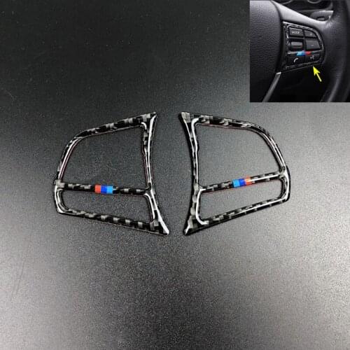 For BMW 3 4 Series F30 2013-2018 3GT F31 F32 F34 F36Carbon Fiber Steering wheel Buttons frame trim Sticker Cover Car Accessories