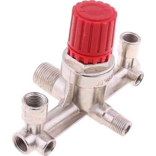 Double Outlet Tube Alloy Air Compressor Switch Pressure Regulator Valve Fittings