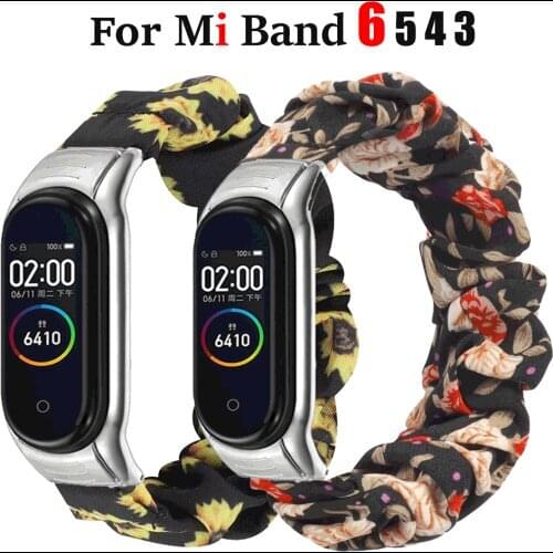 Scrunchie Elastic Loop for Xiaomi Mi Band 6 5 4 3 Nylon Replacement Watch Band for Miband 6 5 4 Wristband for Xiaomi Mi band 3