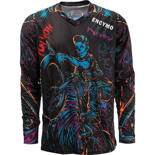 ENCYMO Downhill cycling jersey mens racing jersey long sleeve MTB cycling clothing mountain bike shirt