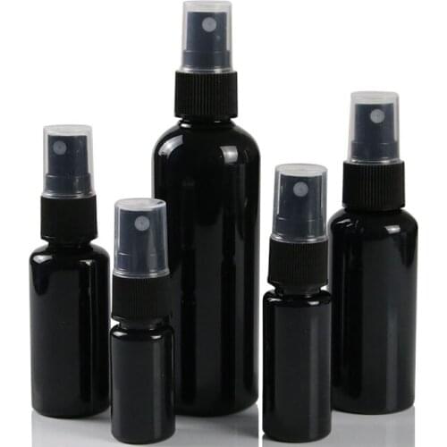 100PCS/LOT Spray Pump Bottle,Black Plastic Cosmetic Container With Mist Atomizer,Empty Makeup Sub-bottling,Liquid Perfume Vials