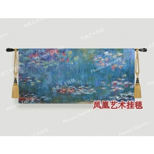 Nymphaea L. wall hanging tapestry Cotton 68*145cm Home textile deco Tapiz Gobelin Tapisserie Arazzo medievale H171