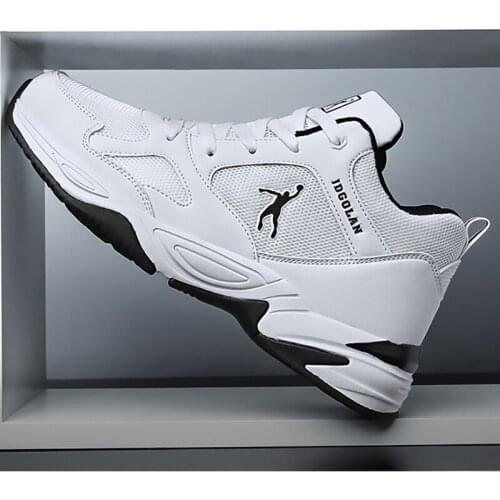 Joedon Golan Mens Leather Rubber Soft Sole Fashion Breathable Black Running Basketball Sneakers Mens Shoes