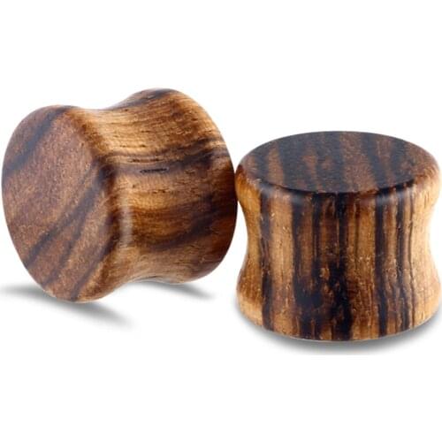 JUNLOWPY Wooden Ear Plug Tunnels Double Flared Saddle Stretching Gauge Expander Body Piercing Set Wood Tunnels Gauges Plugs