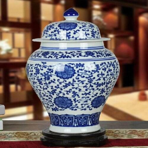 Collection jar vase chinese blue and white porcelain jars for living room ginger jar