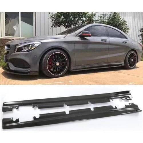 REAL CARBON FIBER SIDE BODY SKIRTS KIT LIP COVER FOR Mercedes-Benz CLA W117 180 200 220 260 2013 2014 2015 2016 2017 2018 2019