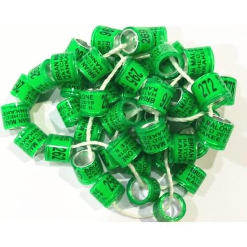 Colorful 100pcs free shipping high quality customed customized birds pigeon leg foot rings ring for pigeon bands