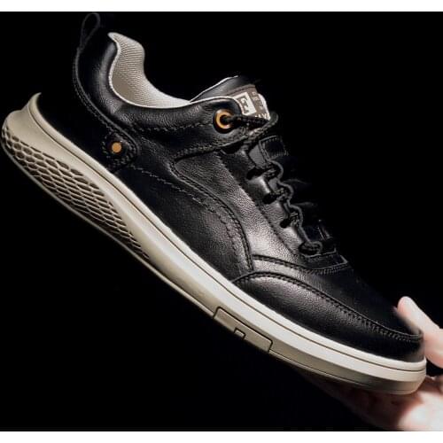 Men Loafers Breathable Casual Shoes Men Sneakers Genuine Leather Lace Up Comfortable Outdoor Fashion Sneakers Moccasins