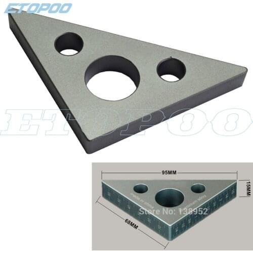 Carpenter Workshop Aluminum Inch Alloy 45 Degree Angle Ruler Triangle Woodworking Multifunction Tool
