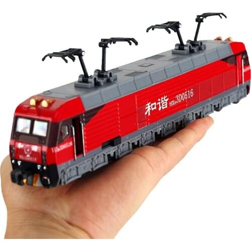 High-simulation alloy high-speed train model,1:87 alloy pull back electric train toy,Childrens sound and light car toy