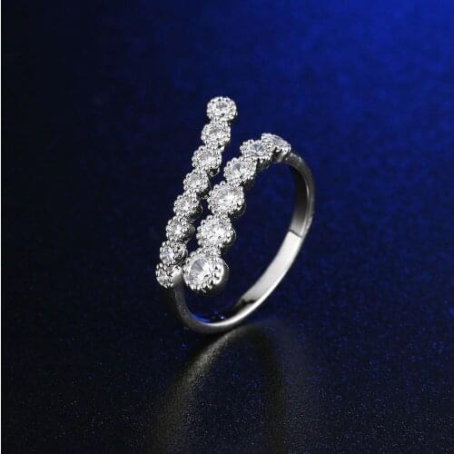 FYM Fashion High Quality Silver Color Jewelry Rings Boho Cubic Zirconia Ring For Women Party Engagement