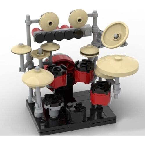 MOC Modular Instrument Drum Kit Building Blocks Artist Musician Hobbies Collection Bricks Model for Children Birthday Toy Gift
