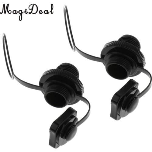 MagiDeal 2pcs Inflatable Air Valve Replacement Screw Air Valve for Inflatable Boat Fishing Boats Rubber Dinghy Raft Pool Black